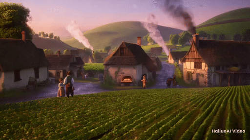 Rural Village at Sunrise